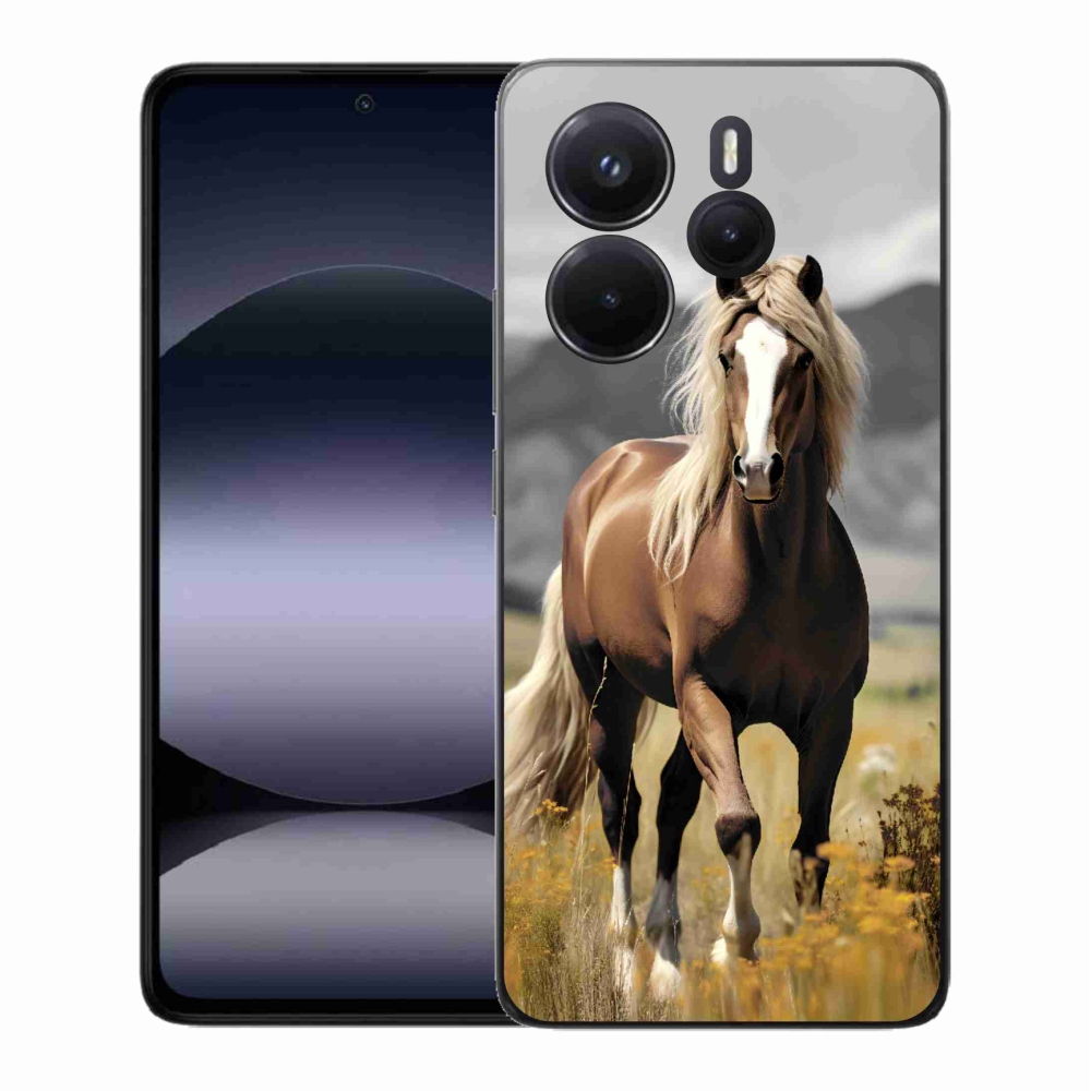 Gelový kryt mmCase na Xiaomi Redmi Note 14 - hnědý kůň 1