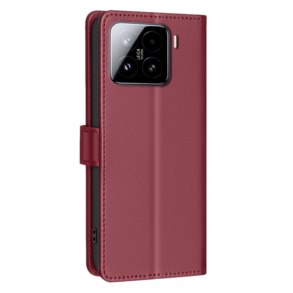 BINFEN knížkové pouzdro na Xiaomi 15 Pro - červené