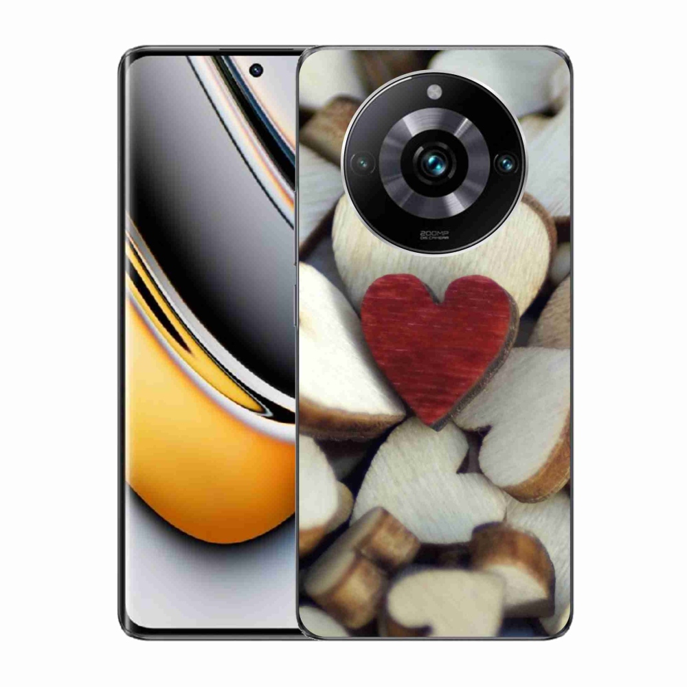 Gelový kryt mmCase na Realme 11 Pro/11 Pro+ - gravírované červené srdce 