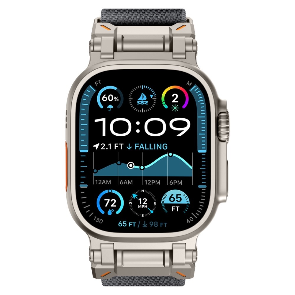 Titanium nylonový řemínek na Apple Watch Ultra/Ultra 2 49mm/SE/SE 2022/2023 44mm/10 46mm/9/8/7 45mm/6/5/4 44mm/3/2/1 42 mm - šedý