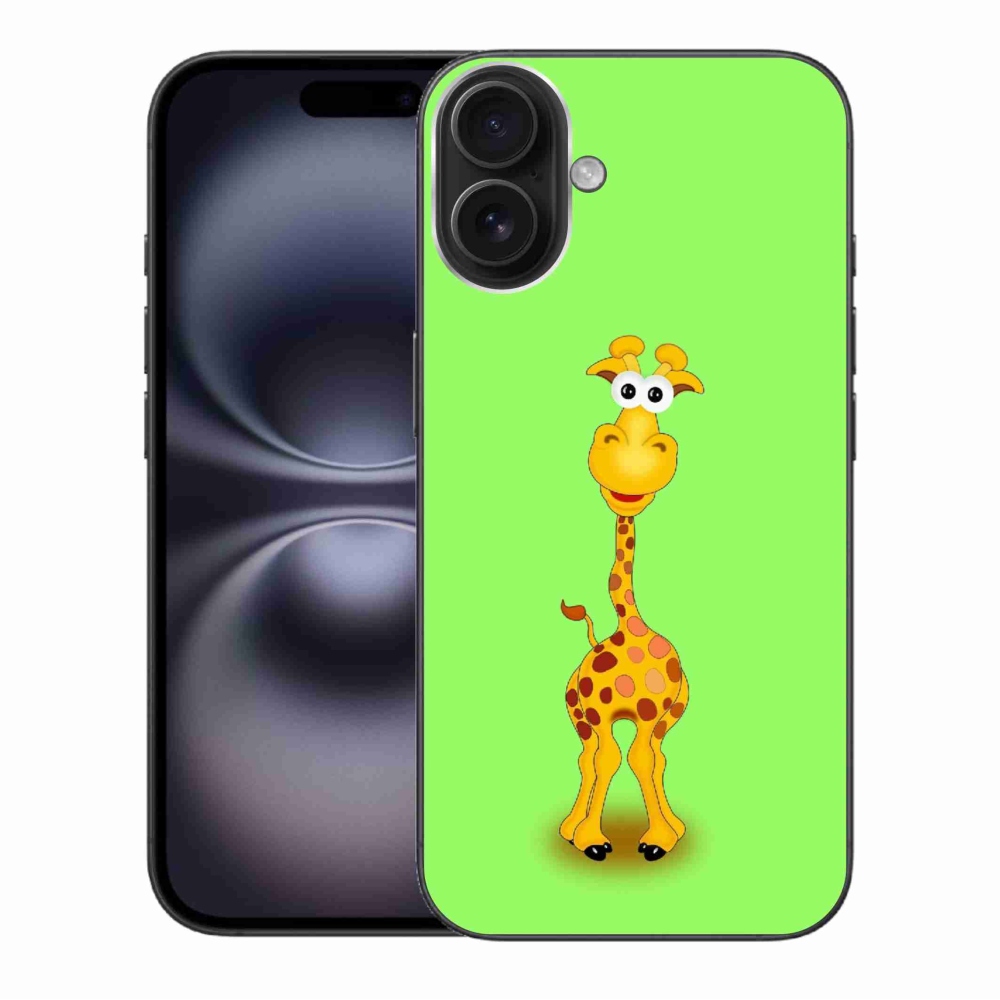 Gelový kryt mmCase na iPhone 16 Plus - kreslená žirafa