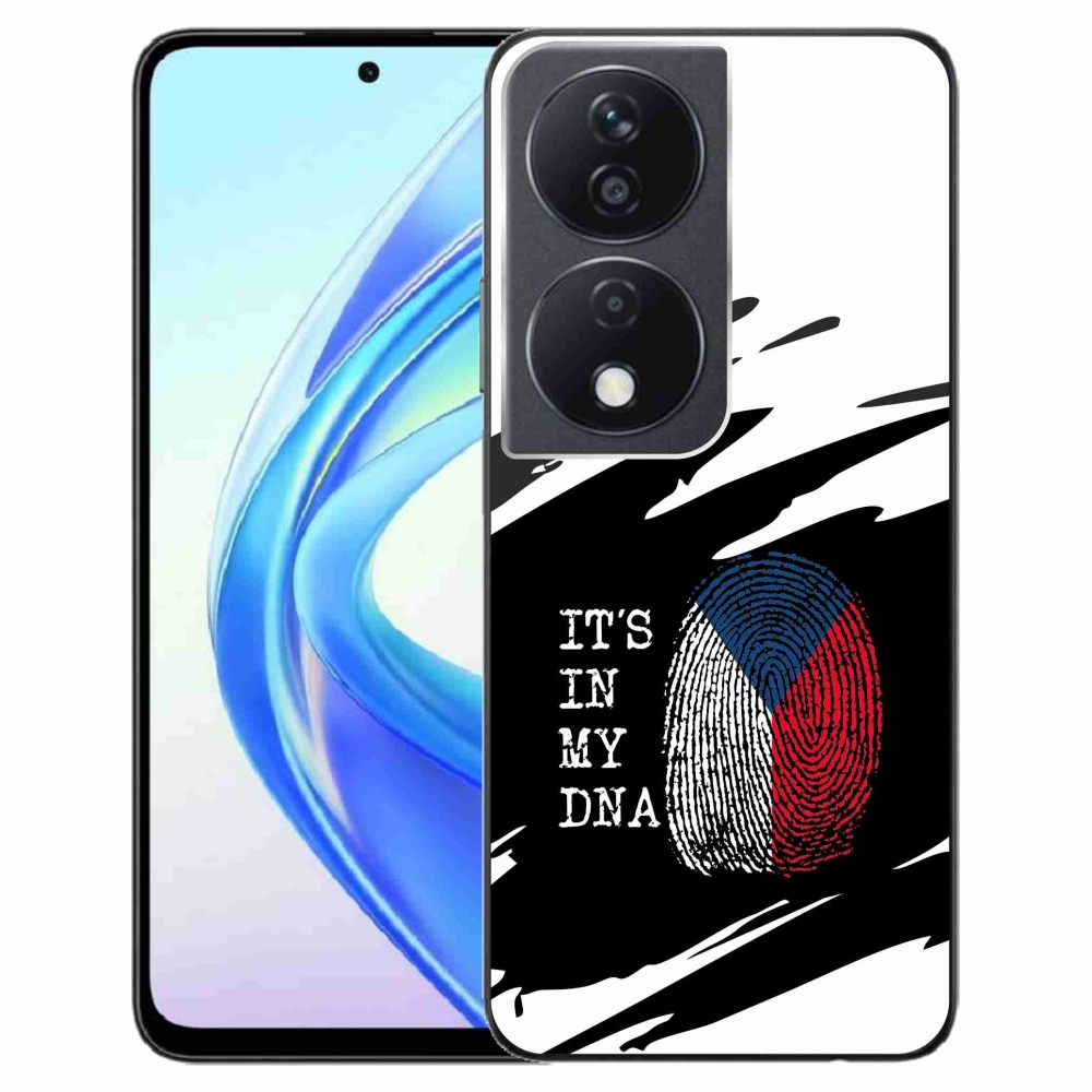 Gelový kryt mmCase na Honor X7b/Honor 90 Smart - vlajka otisk prstu černobílé pozadí