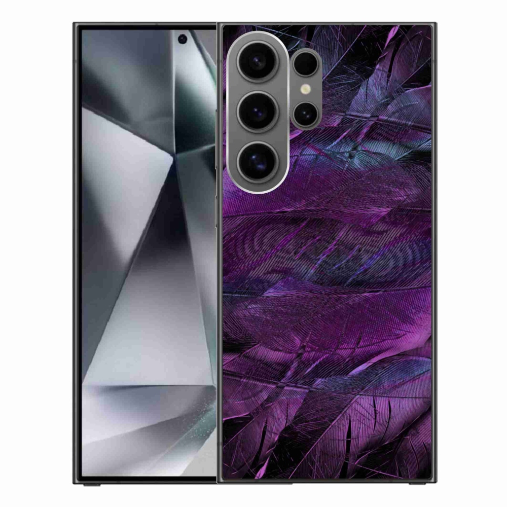 Gelový kryt mmCase na Samsung Galaxy S24 Ultra - fialová pírka