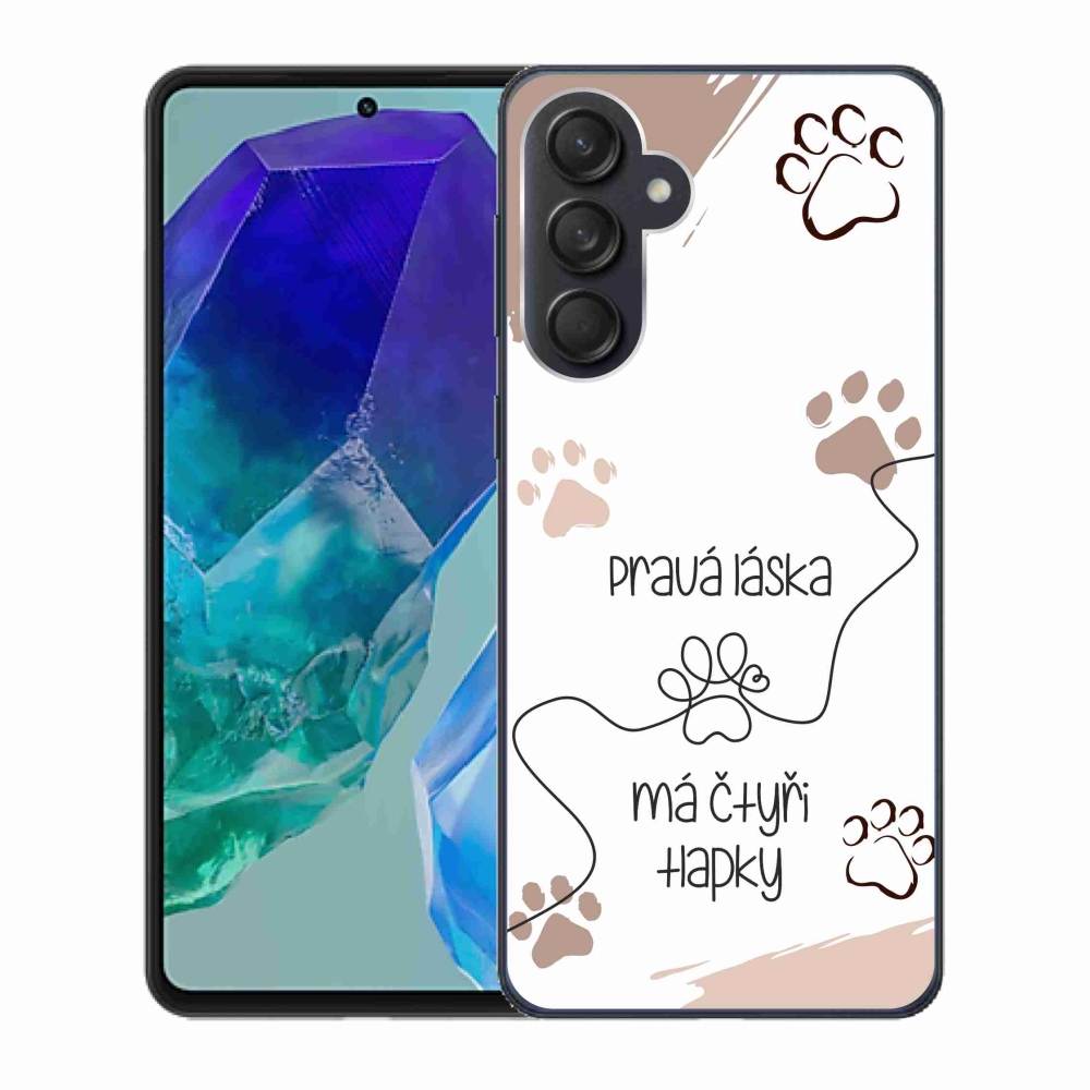 Gelový kryt mmCase na Samsung Galaxy M55 5G - psí motiv 1 bílé pozadí
