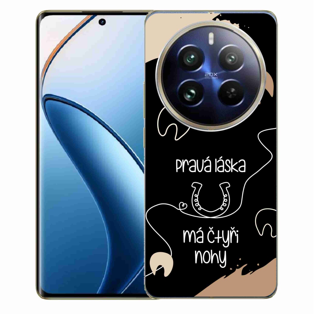 Gelový kryt mmCase na Realme 12 Pro 5G/12 Pro+ 5G - koňský motiv černé pozadí