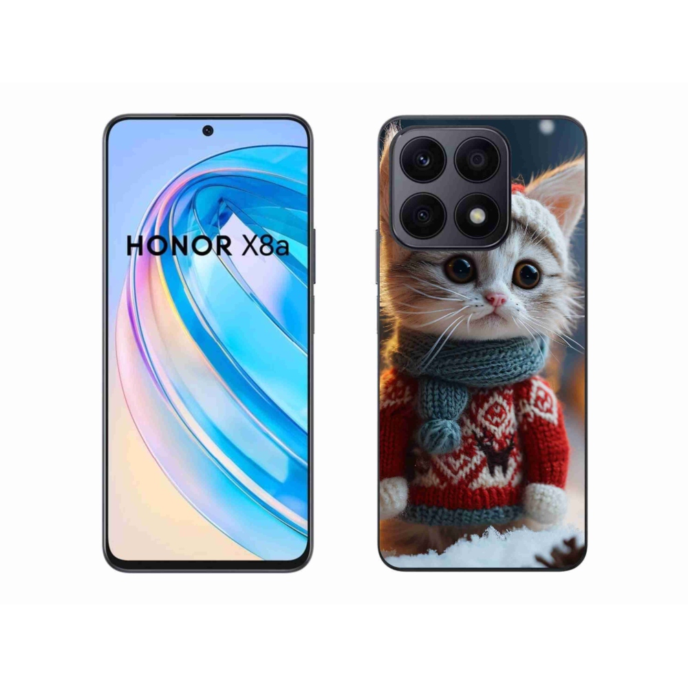Gelový kryt mmCase na Honor X8a - kotě ve svetru