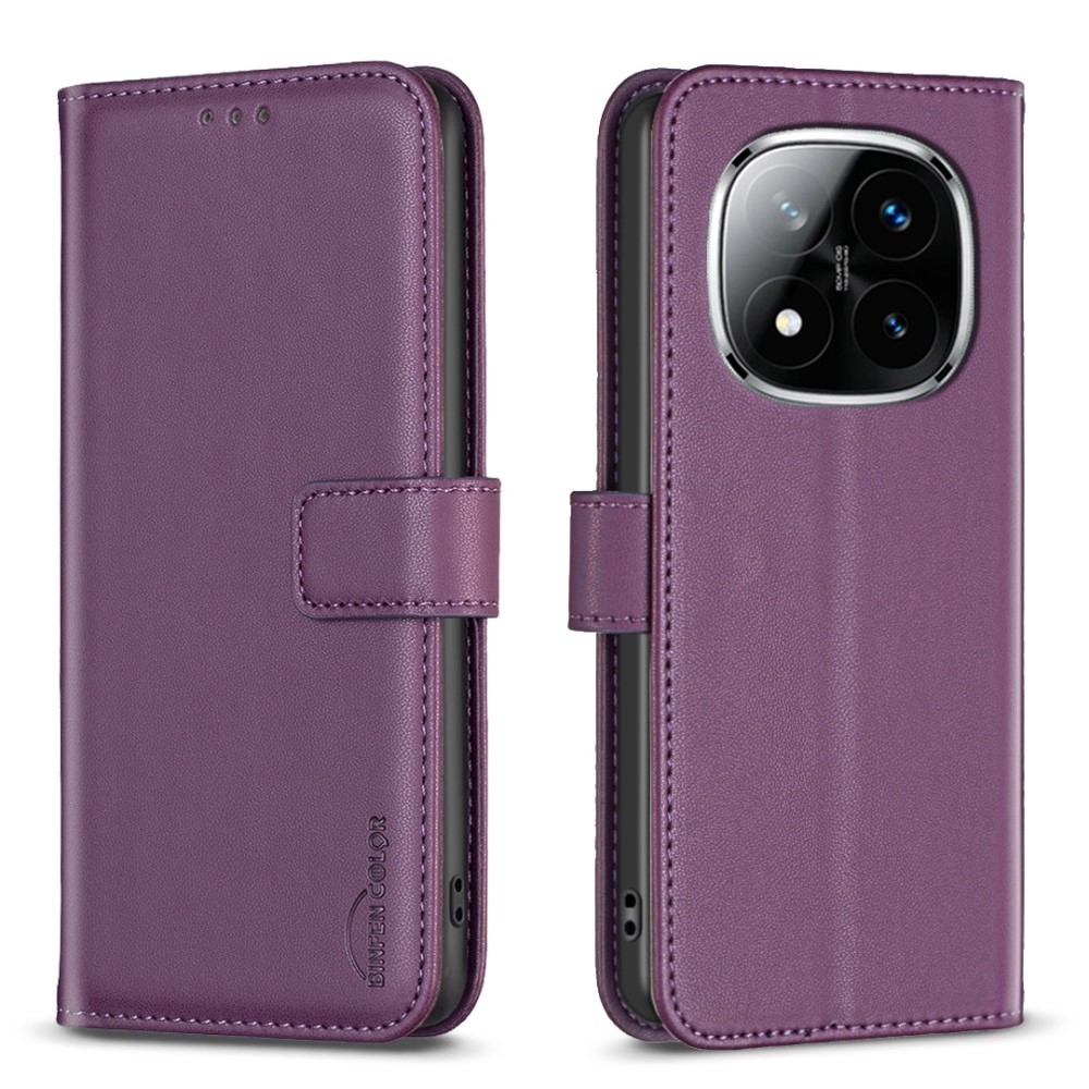 BNF knížkové pouzdro na Xiaomi Redmi Note 14 Pro 5G/Poco X7 5G/Note 14 Pro+ 5G - tmavěfialové