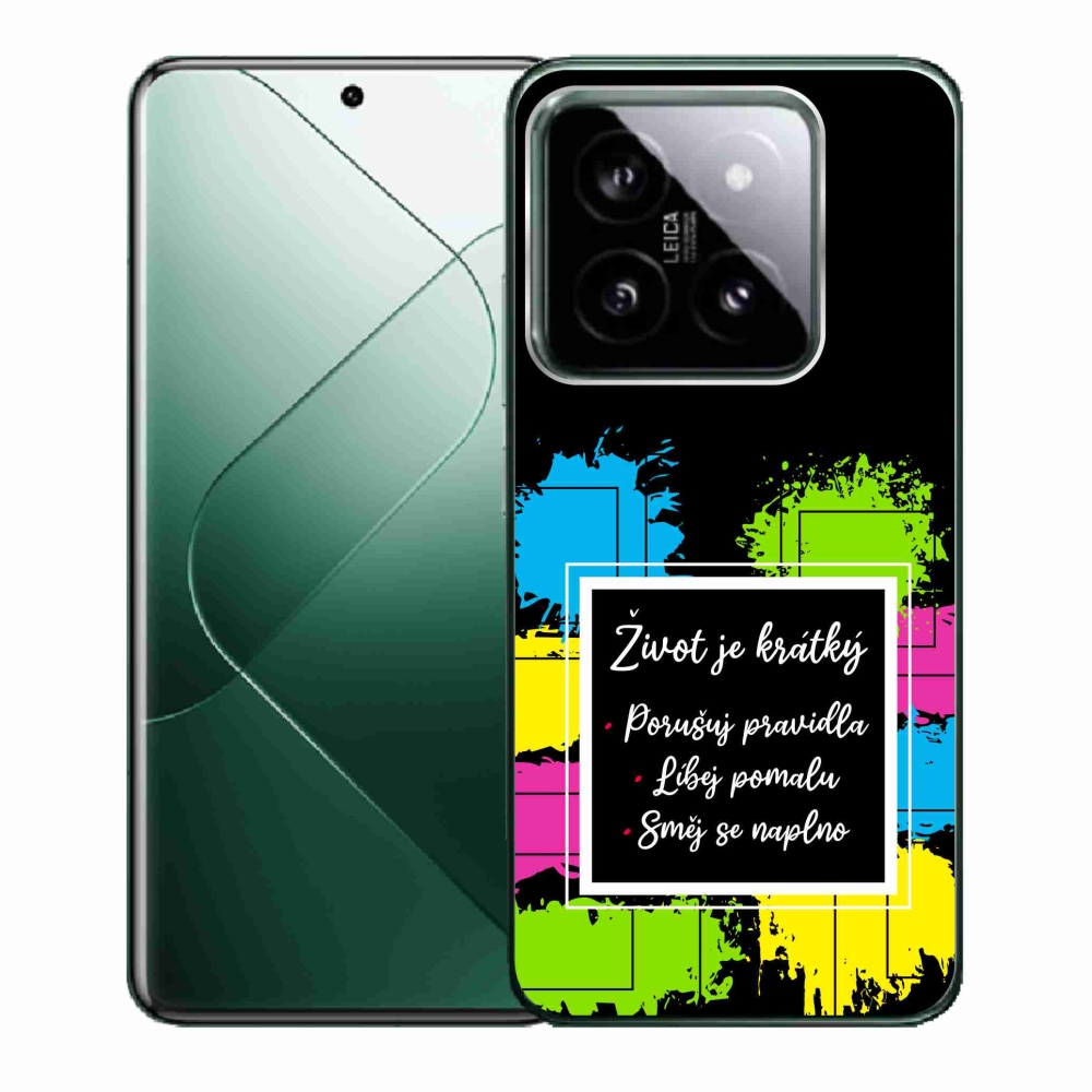 Gelový kryt mmCase na Xiaomi 14 - citát 5 černé pozadí