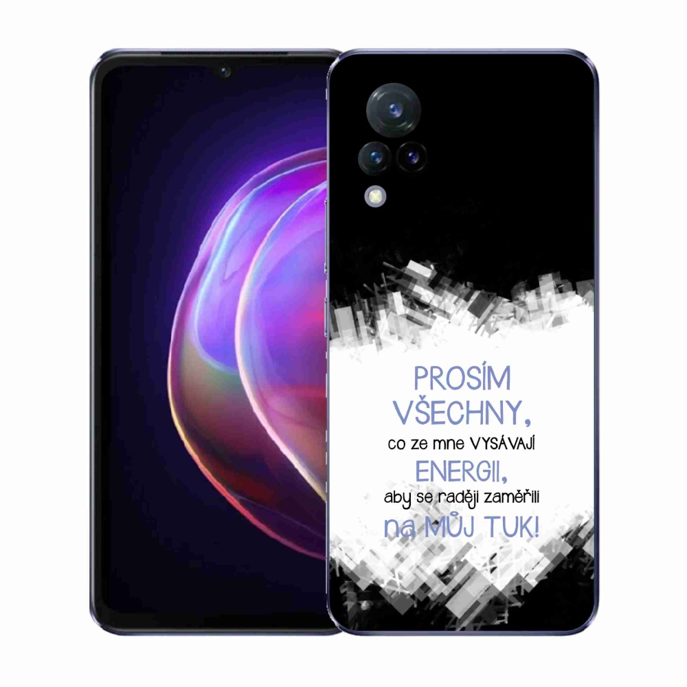 Gelový kryt mmCase na Vivo V21 4G/5G - vtipný text 1 modrý