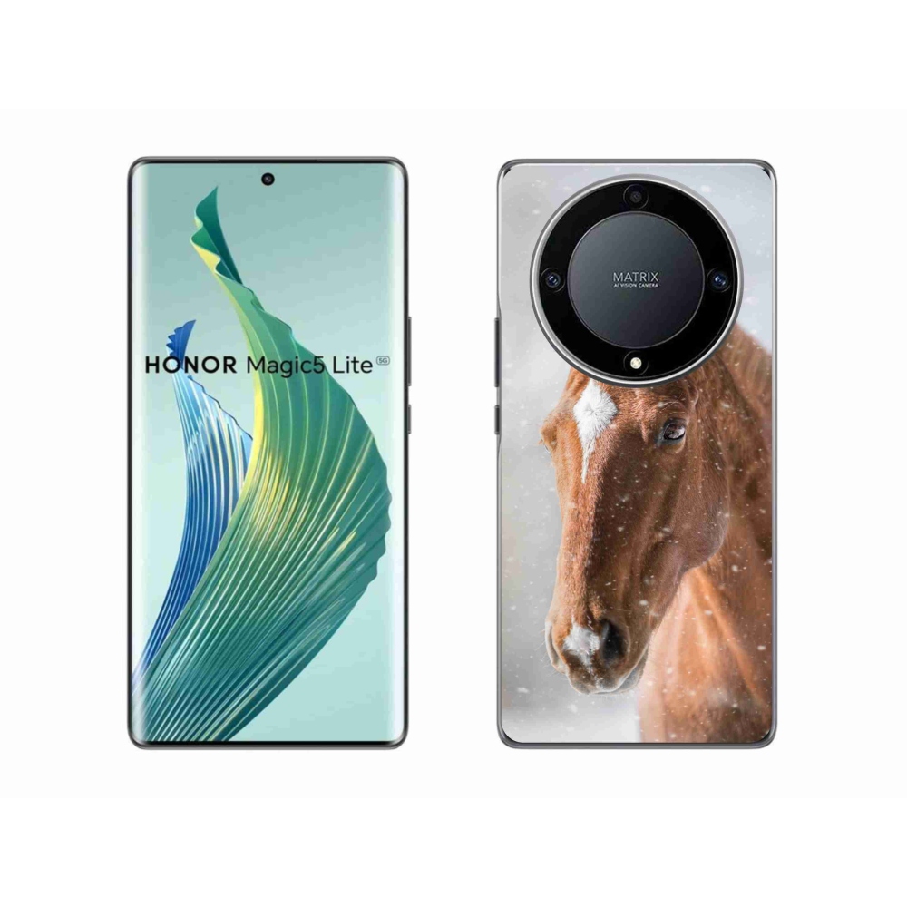 Gelový kryt mmCase na Honor Magic 5 Lite 5G - hnědý kůň 2
