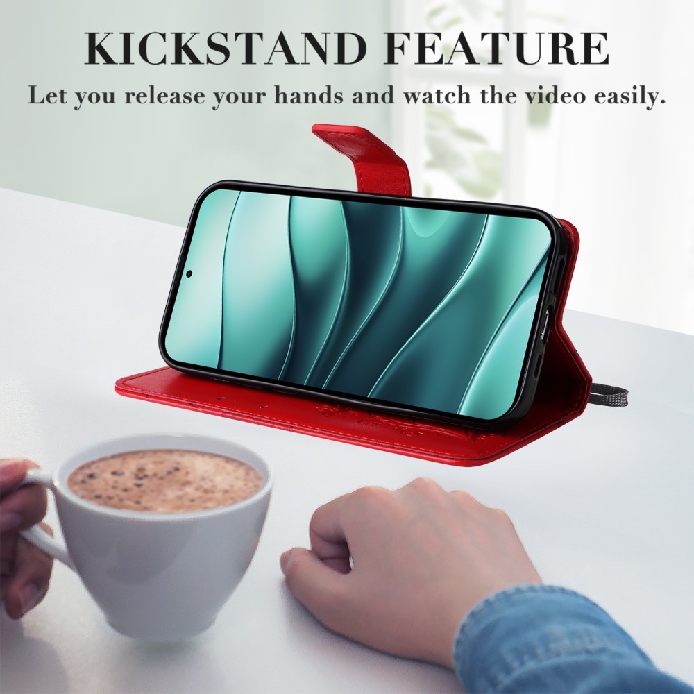 Big Butterfly knížkové pouzdro na Xiaomi Redmi Note 14 5G - červené