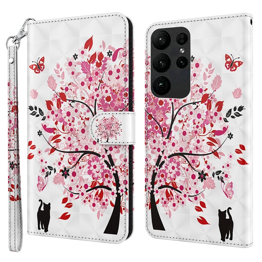 Print knížkové pouzdro na Samsung Galaxy S24 Ultra - rozkvetlý strom