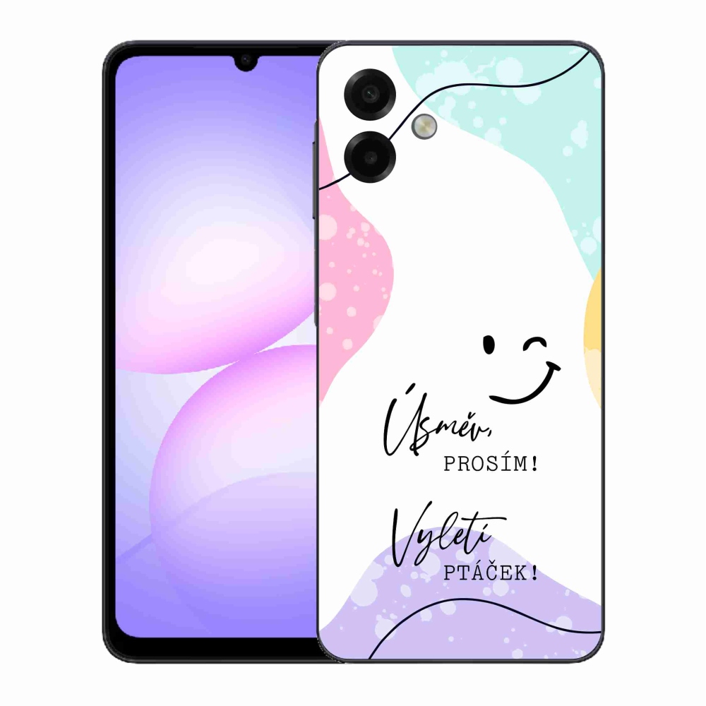 Gelový kryt mmCase na Samsung Galaxy A07 4G - vtipný text 4 bílé pozadí