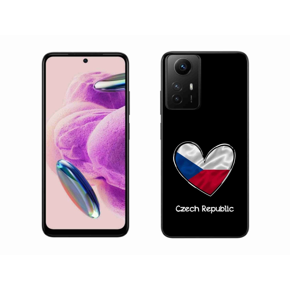 Gelový kryt mmCase na Xiaomi Redmi Note 12S - vlajka srdce černé pozadí