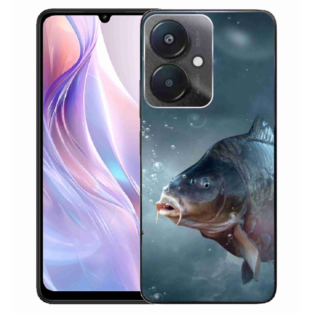Gelový kryt mmCase na Xiaomi Redmi 13C 5G - kapr a bublinky