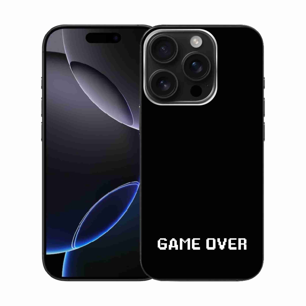 Gelový kryt mmCase na iPhone 16 Pro - game over černé pozadí