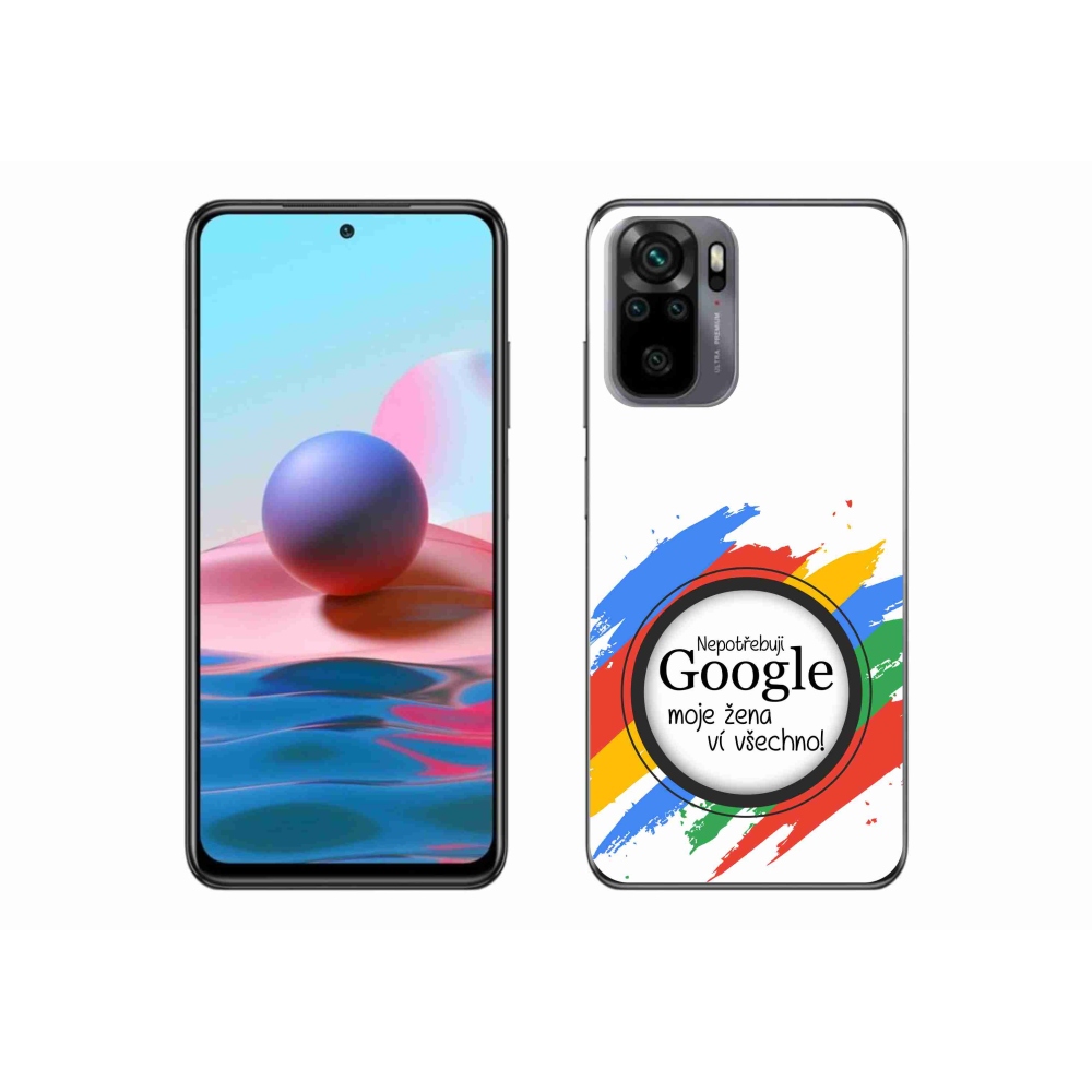 Gelový kryt mmCase na Xiaomi Redmi Note 10S - žena ví všechno bílé pozadí