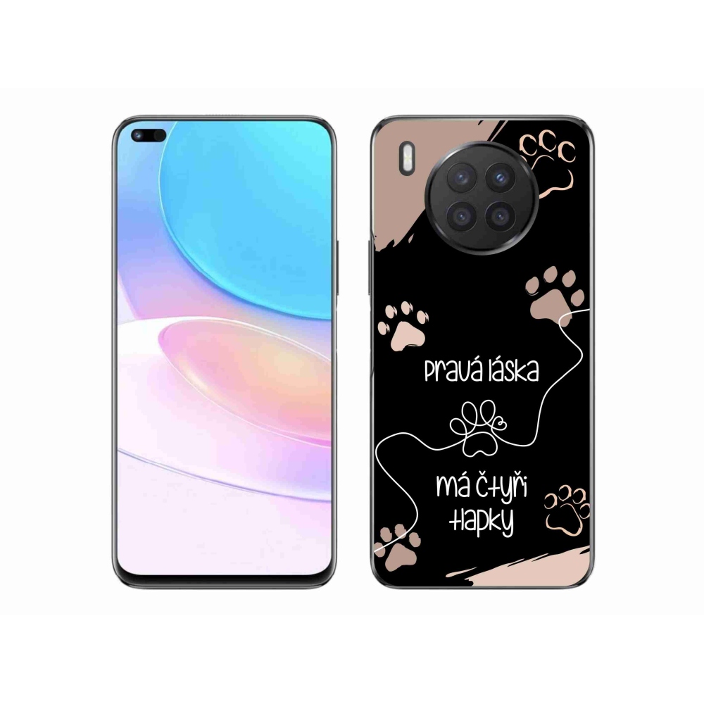 Gelový kryt mmCase na Huawei Nova 8i - psí motiv 1 černé pozadí