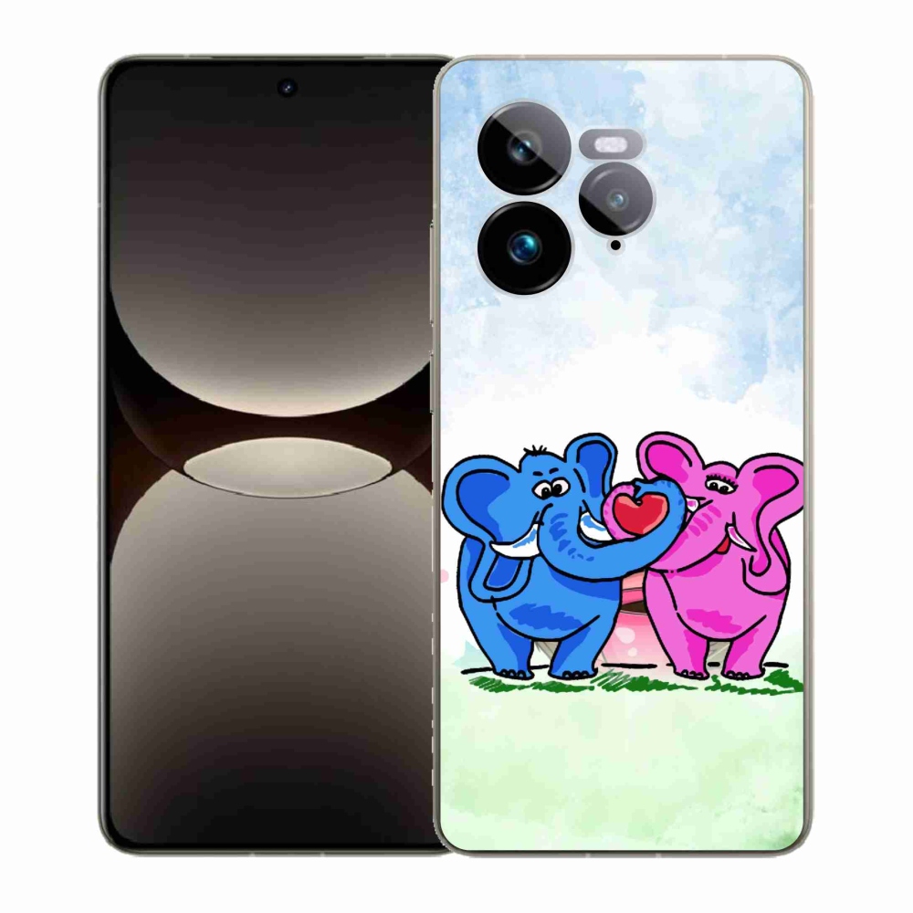 Gelový kryt mmCase na Realme GT 7 Pro 5G - zamilovaní sloni