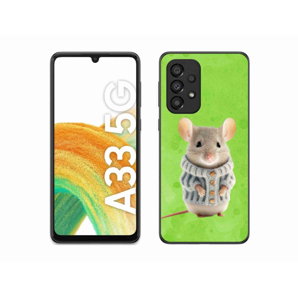 Gelový kryt mmCase na Samsung Galaxy A33 5G - myška ve svetru