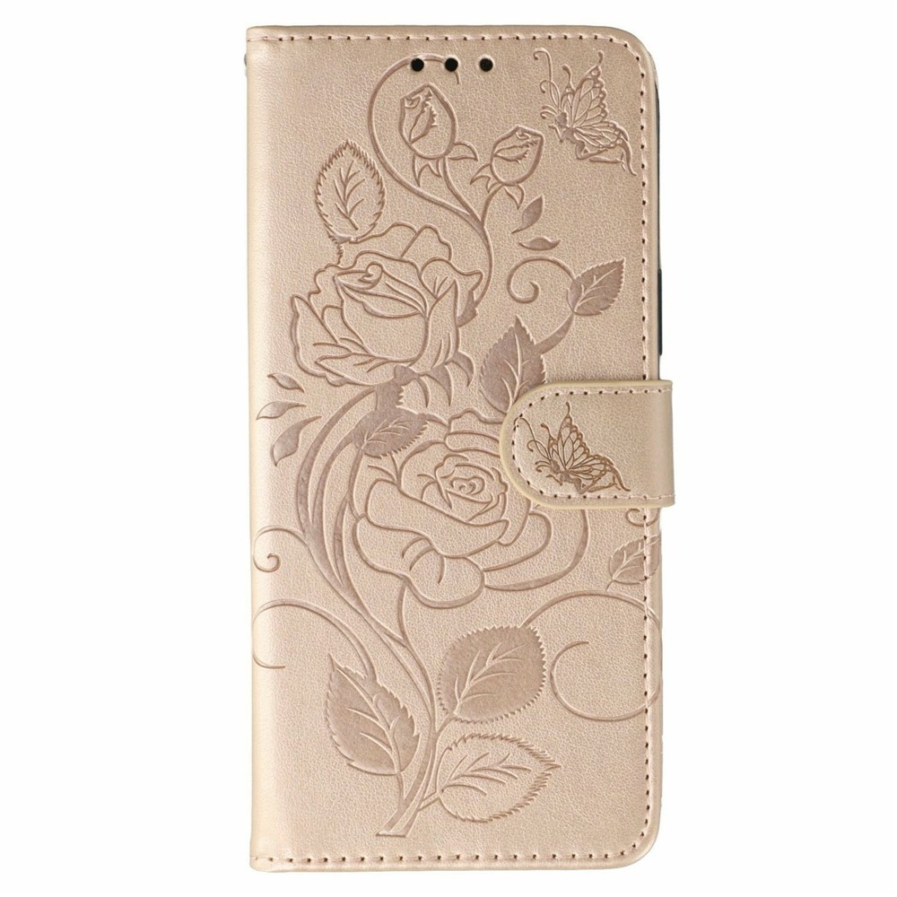 Roses knížkové pouzdro na Xiaomi Redmi 15 5G - růžovozlaté