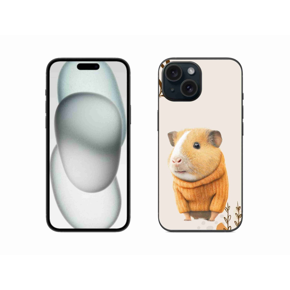 Gelový kryt mmCase na iPhone 15 - morče ve svetru