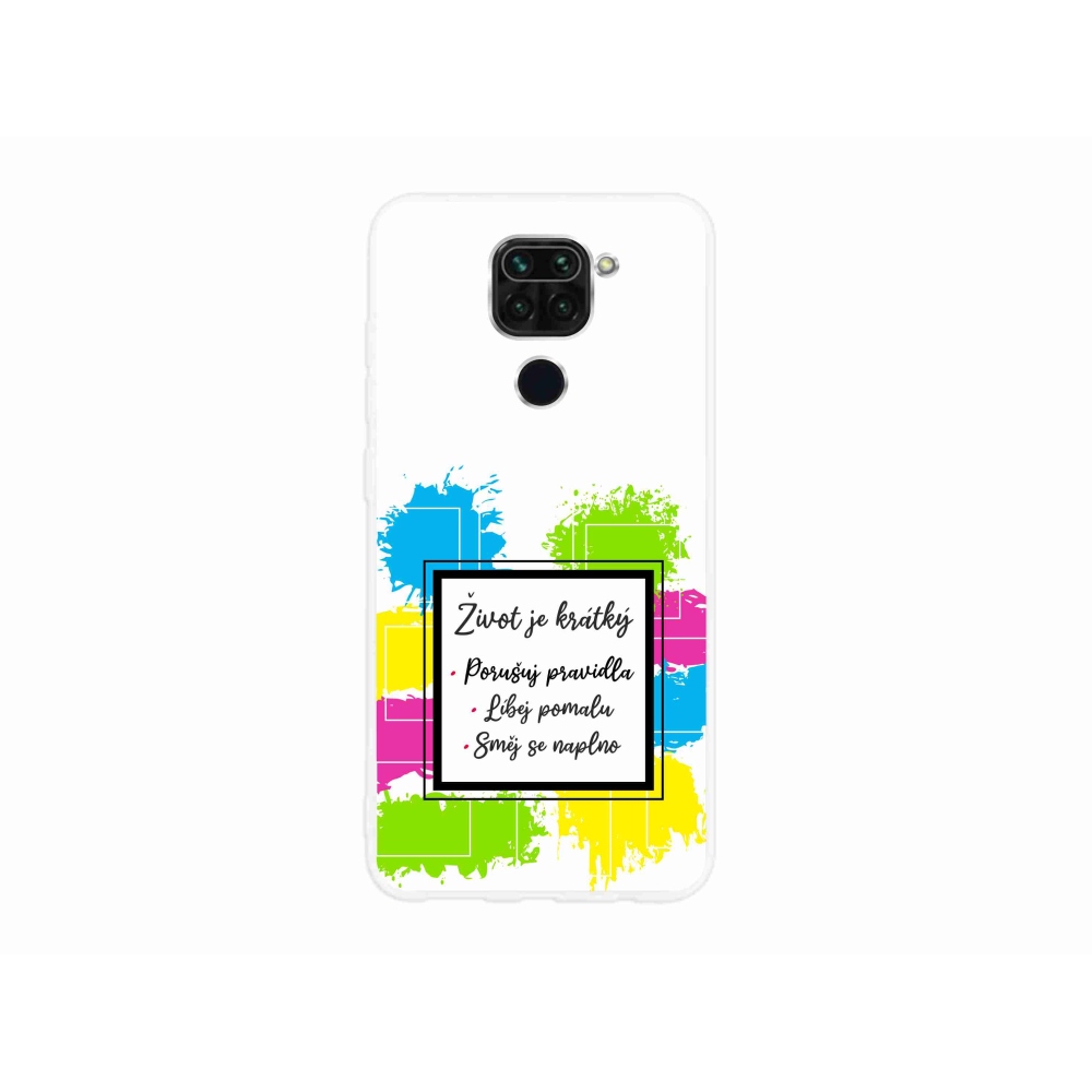 Gelový kryt mmCase na Xiaomi Redmi Note 9 - citát 5 bílé pozadí