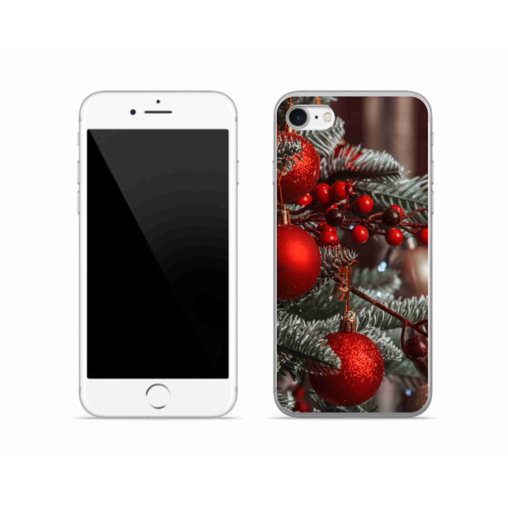 Gelový kryt mmCase na iPhone SE (2020) - vánoční ozdoby 2