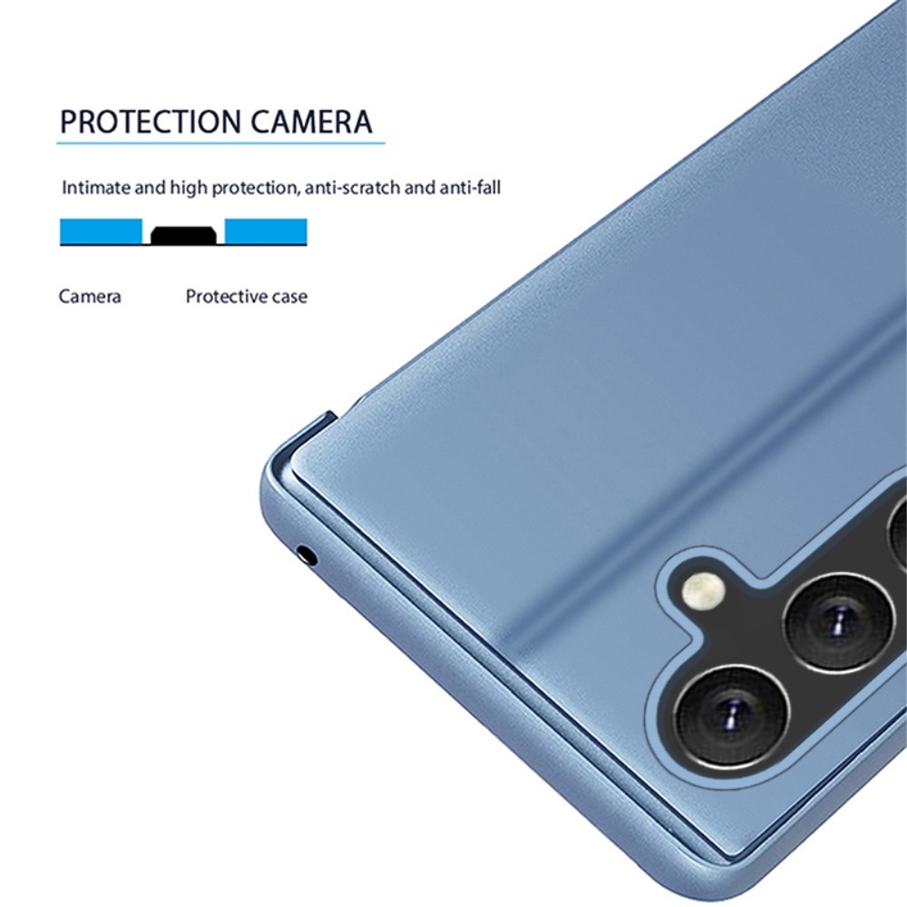 Clear zavírací kryt s matným předkem na Samsung Galaxy M55 5G - modrý