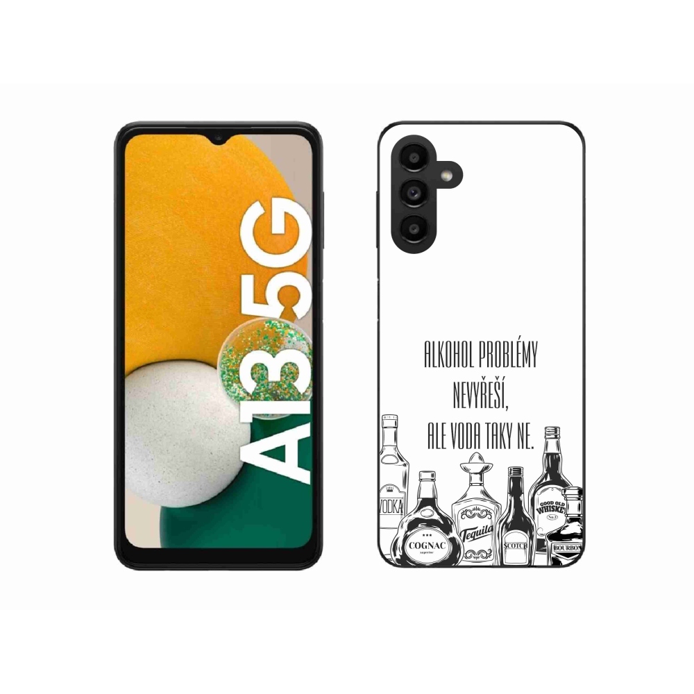Gelový kryt mmCase na Samsung Galaxy A13 5G - vtipný text bílé pozadí