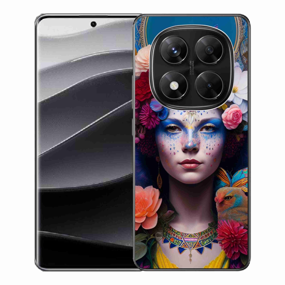 Gelový kryt mmCase na Xiaomi Redmi Note 14 Pro 5G/Poco X7 5G - žena s květinami