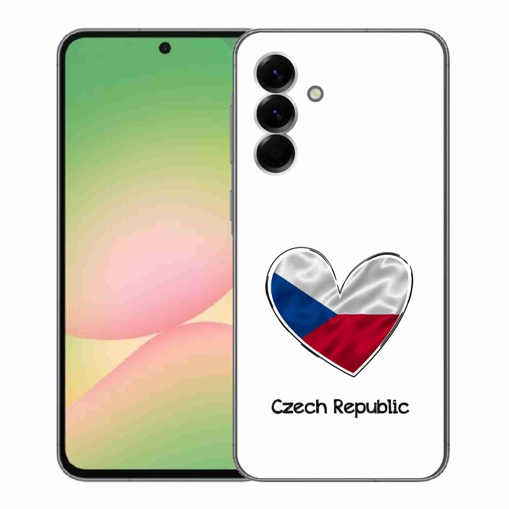Gelový kryt mmCase na Samsung Galaxy A56 5G - vlajka srdce bílé pozadí