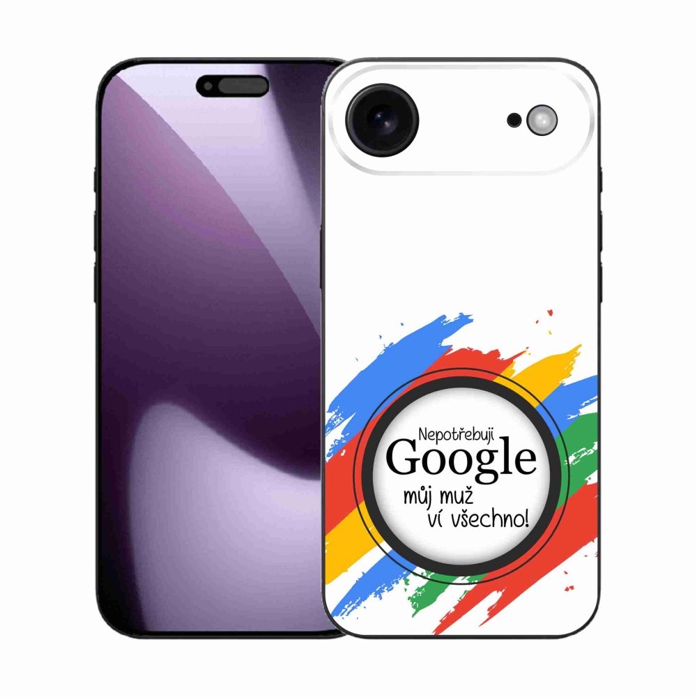 Gelový kryt mmCase na iPhone 17 Air - muž ví všechno bílé pozadí