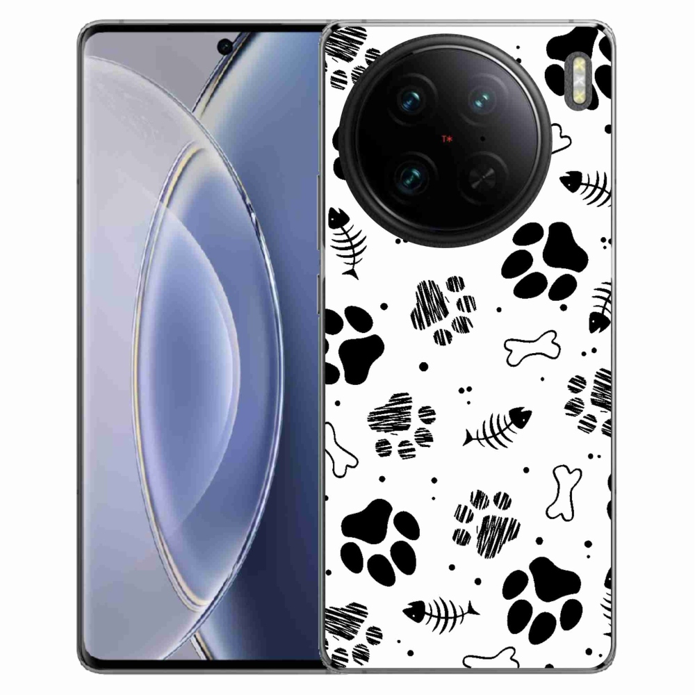 Gelový kryt mmCase na Vivo X90 Pro - psí tlapky 1