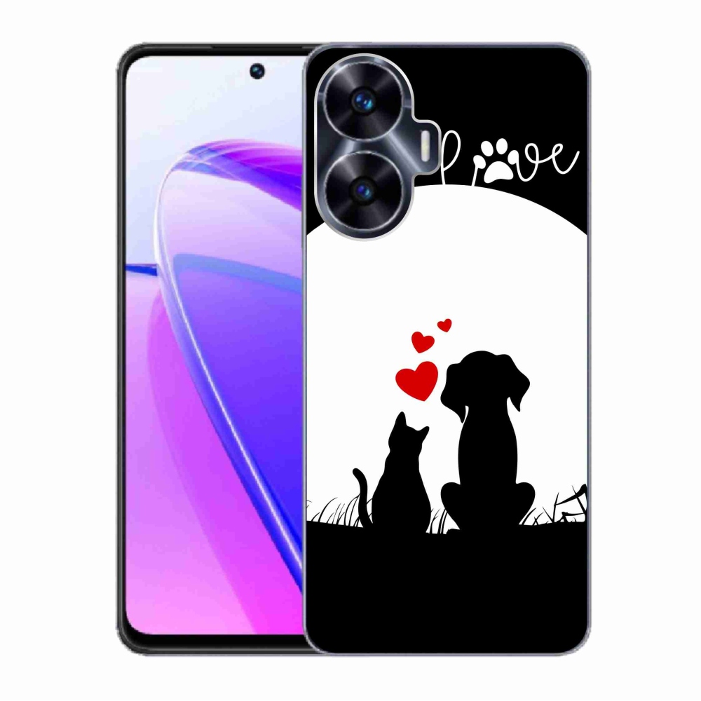 Gelový obal mmCase na Realme C55 - zvířecí láska