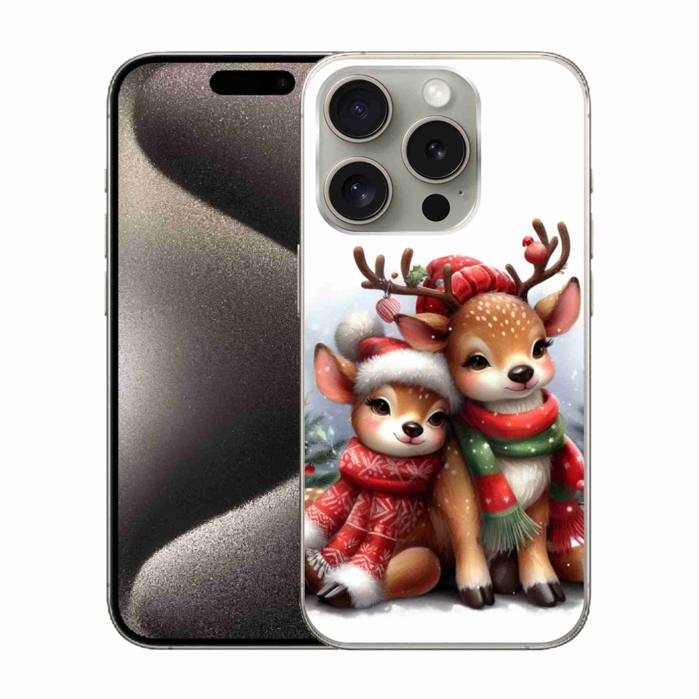 Gelový kryt mmCase na iPhone 15 Pro - vánoční sobi