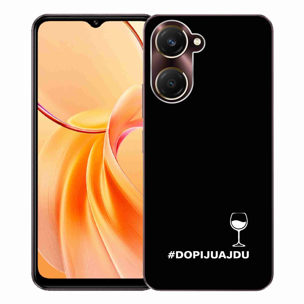 Gelový kryt mmCase na Vivo Y28s 5G - vinný motiv černé pozadí