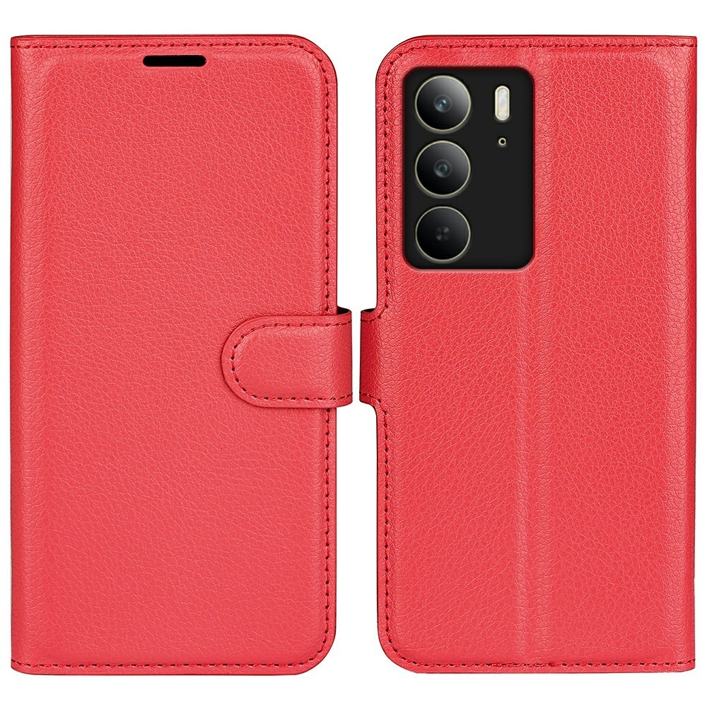 Litchi knížkové pouzdro na Realme C75 - červené