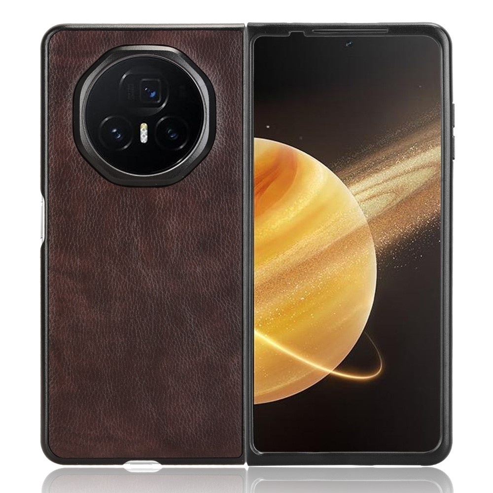 Texture plastový obal s umělou kůží na Honor Magic V3 - hnědý