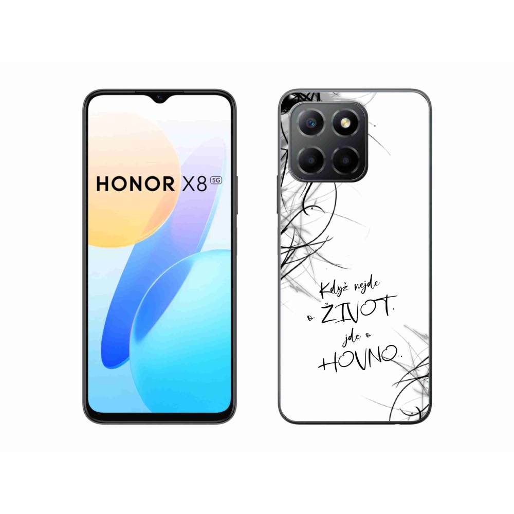 Gelový kryt mmCase na Honor X8 5G/Honor 70 Lite 5G - vtipný text 16 bílé pozadí