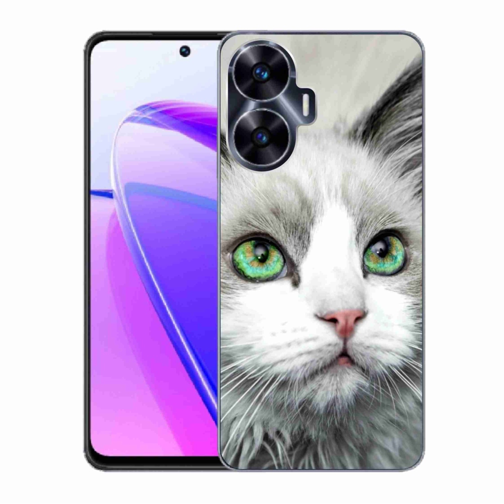 Gelový kryt mmCase na Realme C55 - kočičí pohled