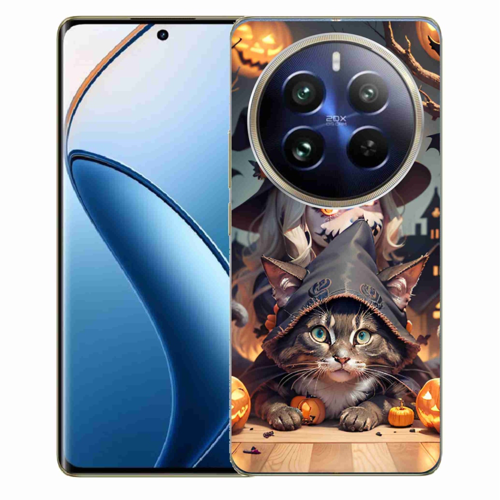 Gelový kryt mmCase na Realme 12 Pro 5G/12 Pro+ 5G - čarodějnice s kočkou