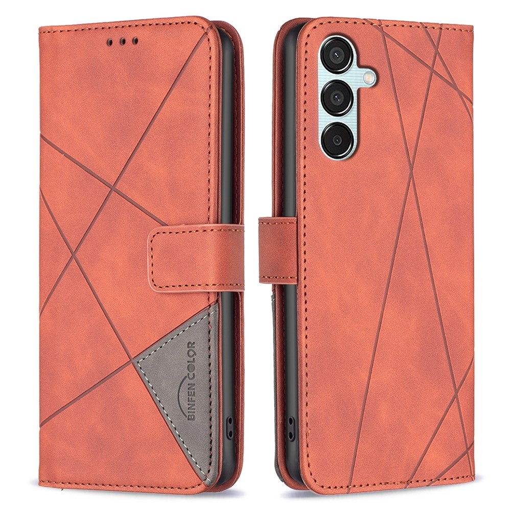 BINFEN knížkové pouzdro na Samsung Galaxy M15 5G - hnědé