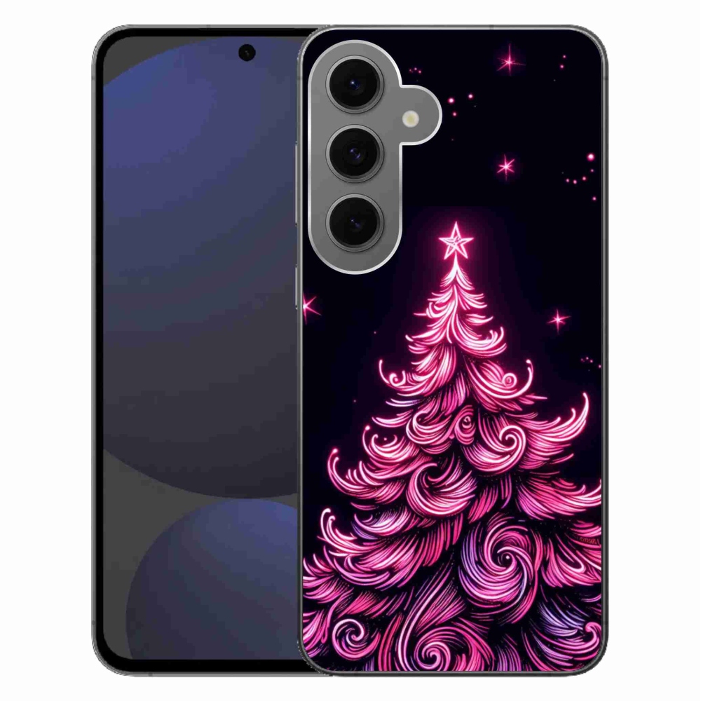 Gelový kryt mmCase na Samsung Galaxy S24 FE - neonový vánoční stromek 2