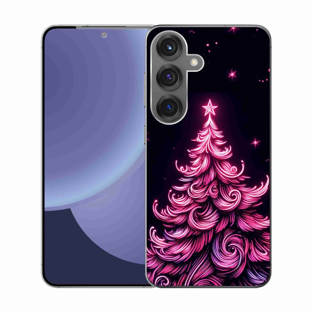 Gelový kryt mmCase na Samsung Galaxy S25 - neonový vánoční stromek 2