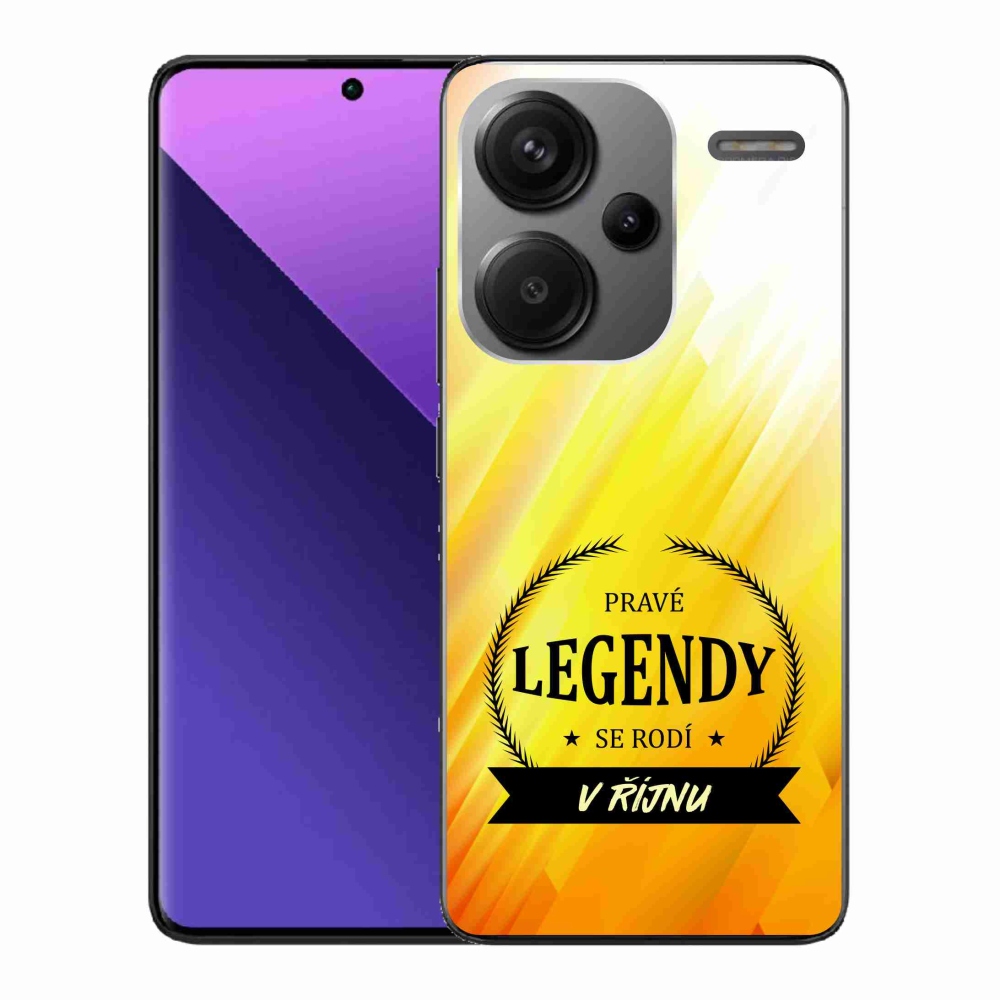 Gelový kryt mmCase na Xiaomi Redmi Note 13 Pro+ 5G - legendy v říjnu žluté pozadí