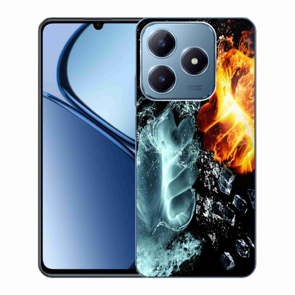 Gelový kryt mmCase na Realme C63 - voda a oheň