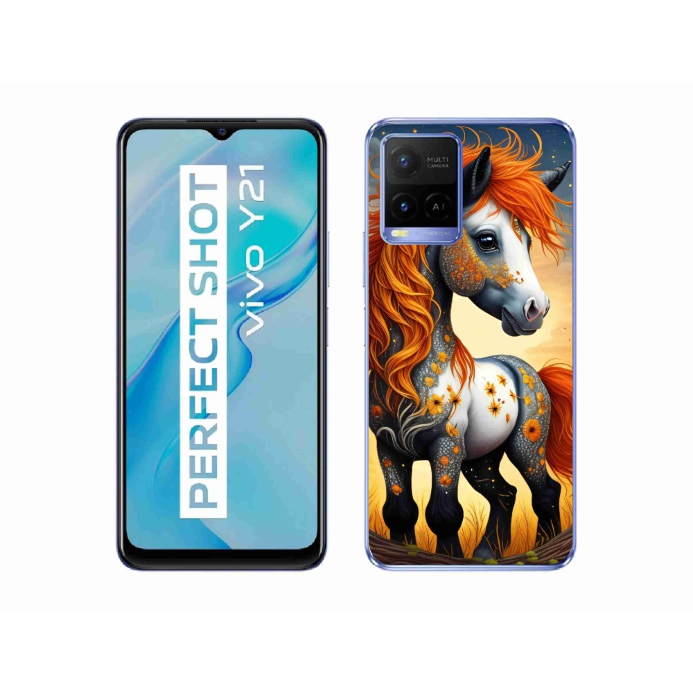Gelový kryt mmCase na Vivo Y21/Y21s/Y33s - barevný poník