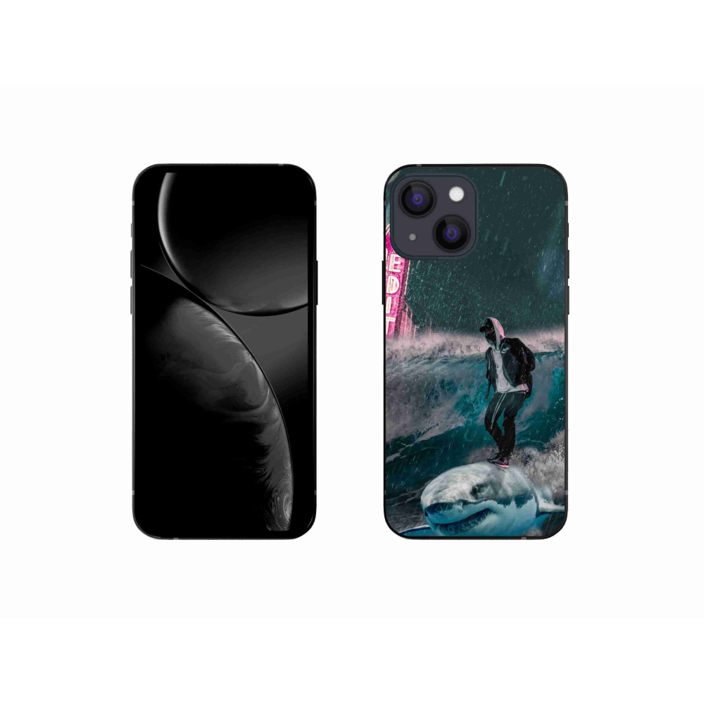 Gelový kryt mmCase na iPhone 13 mini - žralok