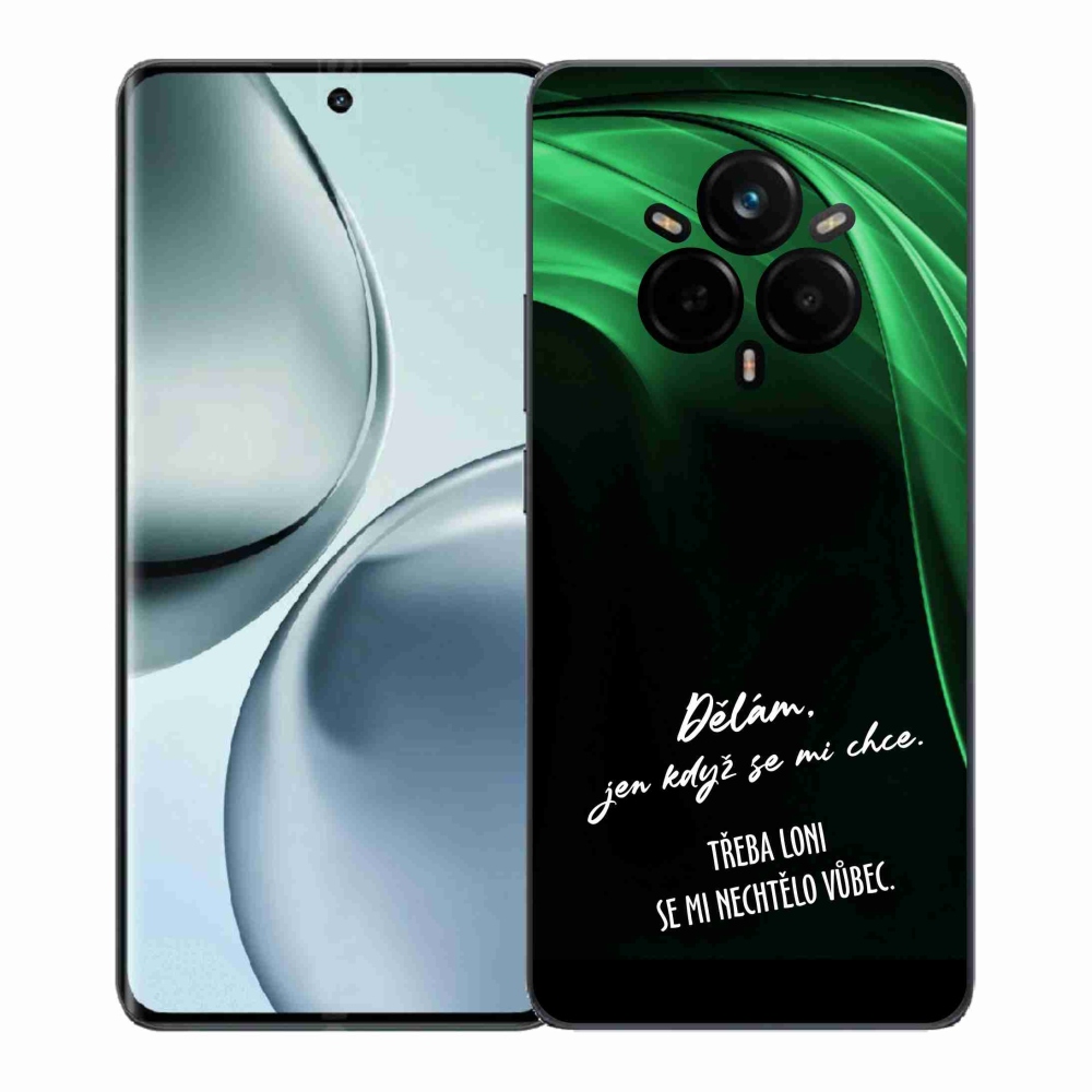 Gelový kryt mmCase na Realme 14 Pro+ 5G - vtipný text 12 černé pozadí
